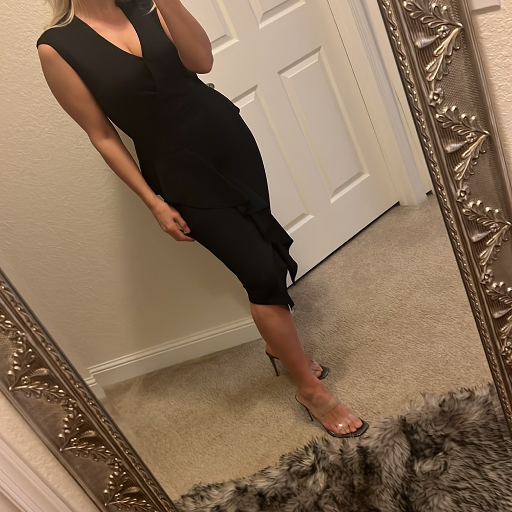 🌸Rachel Rachel  Roy🌸  Black Sheath Ruffle Dress size 6